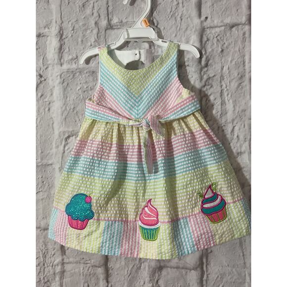 Emily Rose Seersucker Cupcake Dress with Diaper Cover 12 M - Picture 3 of 7